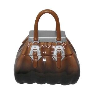 David's Cookies Brown Ceramic Purse Shaped Cookie Jar